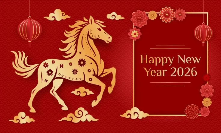 Hình nền Tết 2026 màu đỏ may mắn rực rỡ