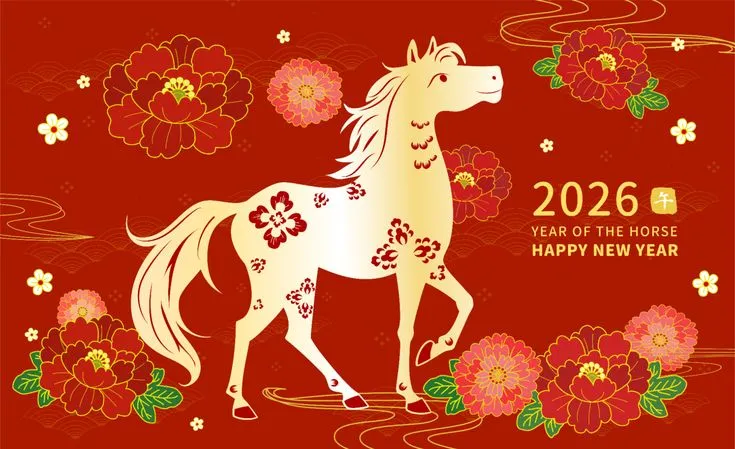 Hình nền Tết 2026 Ngựa đỏ may mắn