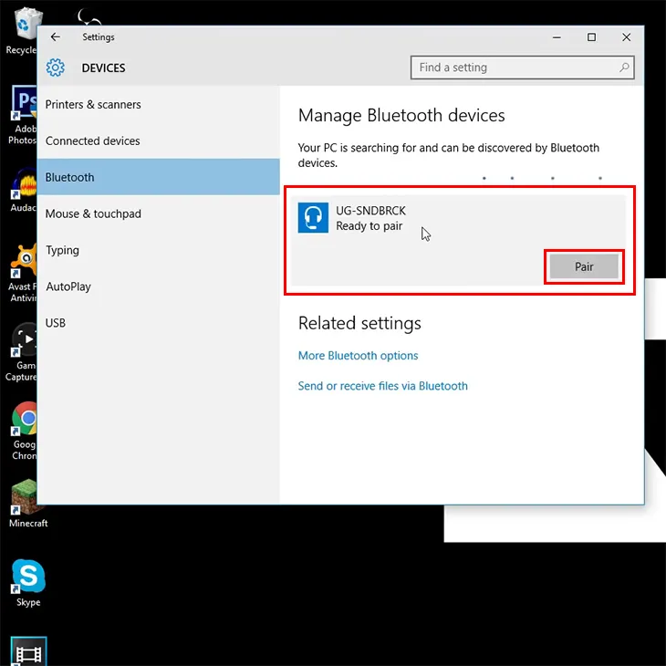 Nhấn Pair để thực hiện việc kết nối âm thanh không dây giữa hai thiết bị