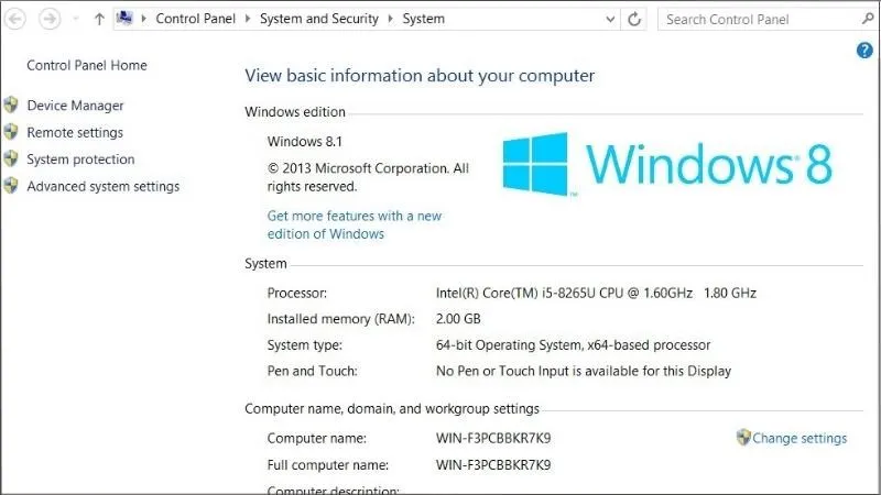 Kiểm tra các thông tin như phiên bản Windows, chip, RAM,...