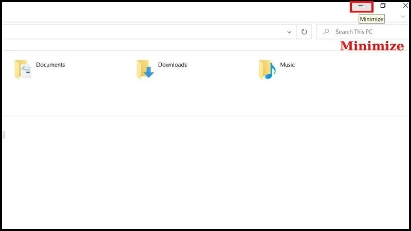 Thao tác nhấp chuột vào nút dấu trừ để thu nhỏ cửa sổ làm việc xuống thanh điều hướng