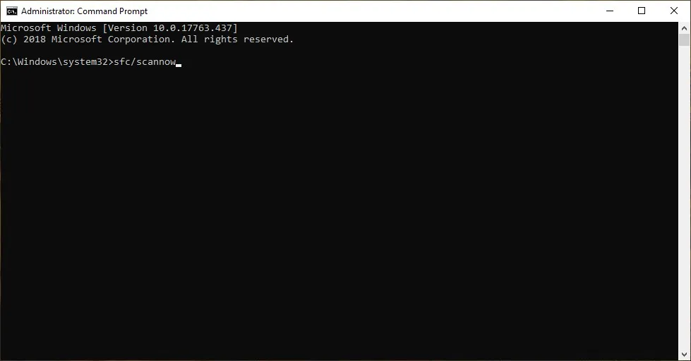 Sử dụng Command Prompt (Admin) để thực thi lệnh quét hệ thống SFC Scannow
