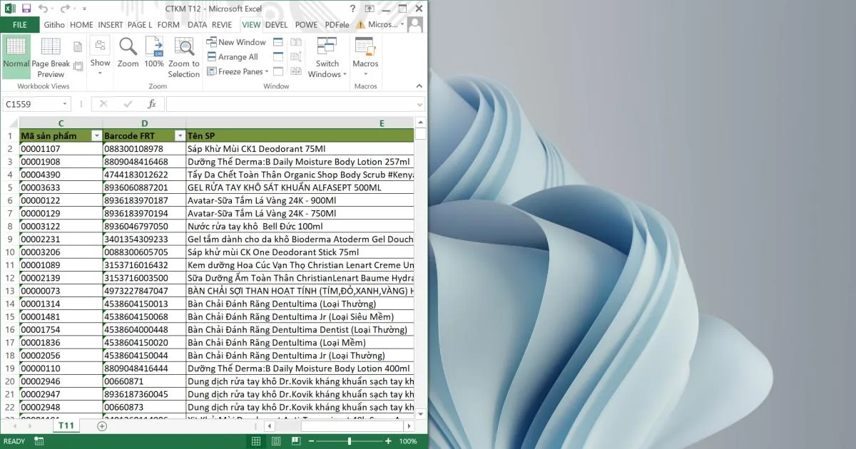 Sử dụng tổ hợp phím Windows + Mũi tên trái để đặt cửa sổ Excel vào nửa màn hình trái