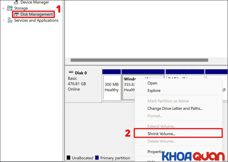 Khắc phục ổ cứng chưa phân vùng