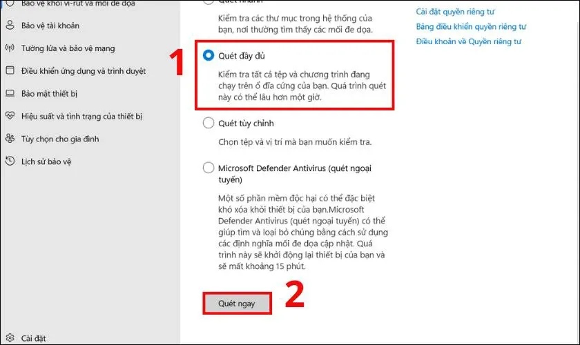 Quét virus toàn diện giúp loại bỏ nguyên nhân gây lỗi format