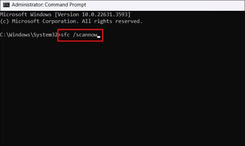 Lệnh SFC tự động sửa chữa file hệ thống bị lỗi