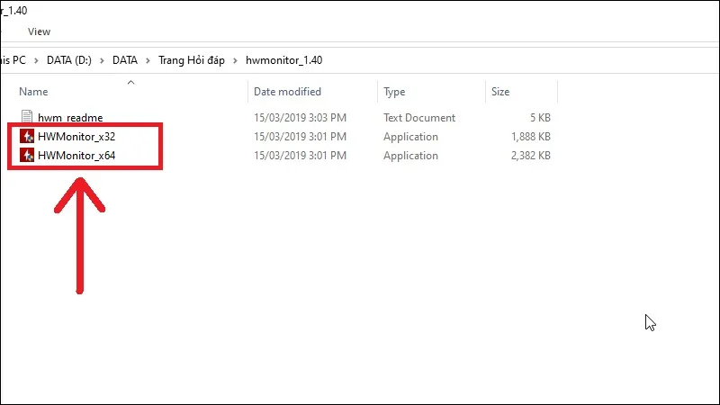 Khởi chạy tệp thực thi phù hợp với phiên bản Windows đang sử dụng