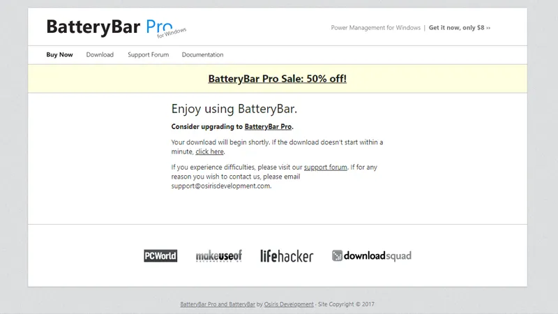 Trang tải xuống phần mềm BatteryBar với giao diện tối giản dễ sử dụng