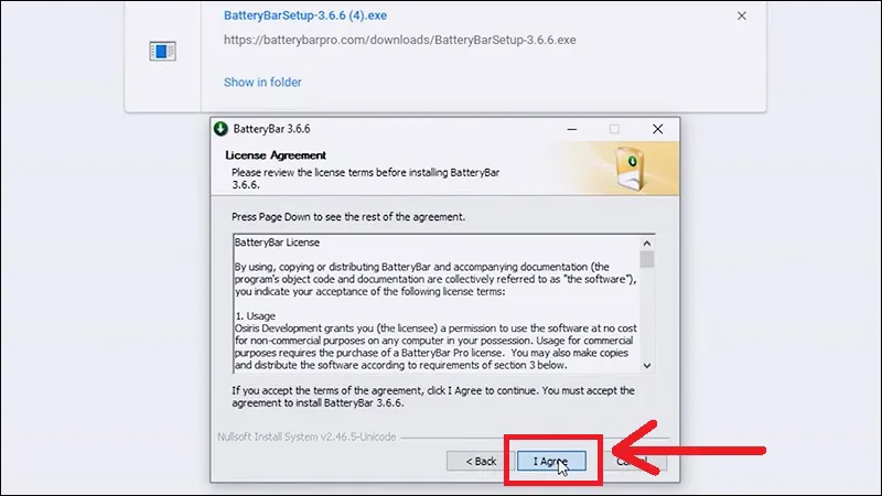 Chấp nhận các điều khoản bản quyền trước khi tiến hành cài đặt ứng dụng