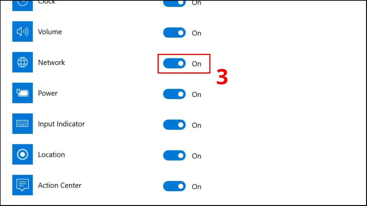 Bật biểu tượng WiFi trong Taskbar and Navigation trên máy tính bước 3