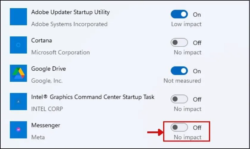 Tắt ứng dụng khởi động không cần thiết