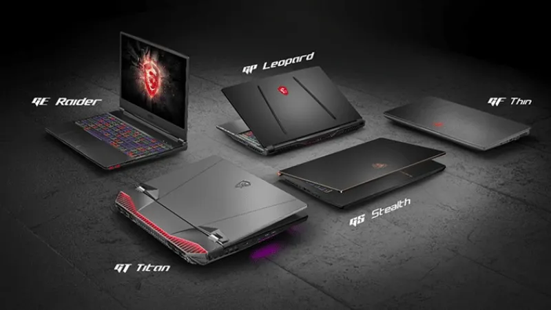 Thiết kế đa dạng của các dòng laptop MSI đáp ứng mọi nhu cầu từ văn phòng đến gaming