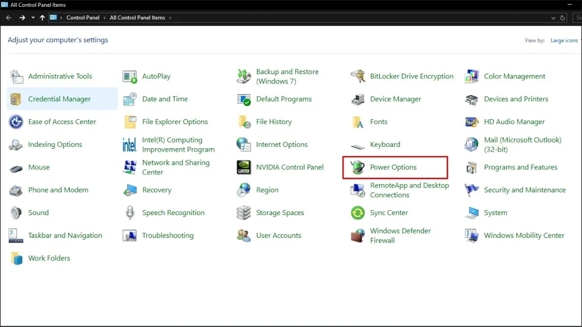 Truy cập bảng điều khiển Driver hệ thống để gỡ bỏ trình điều khiển pin cũ