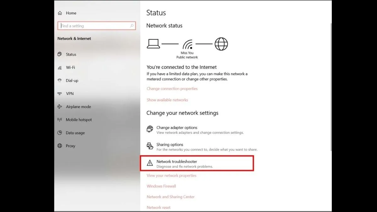 Chạy Network Troubleshooter để tự động chẩn đoán lỗi