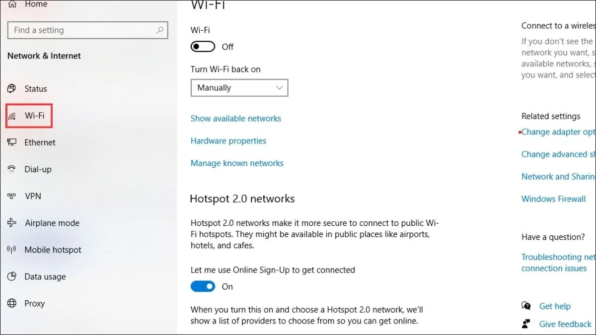 Truy cập cài đặt WiFi để chỉnh sửa IP