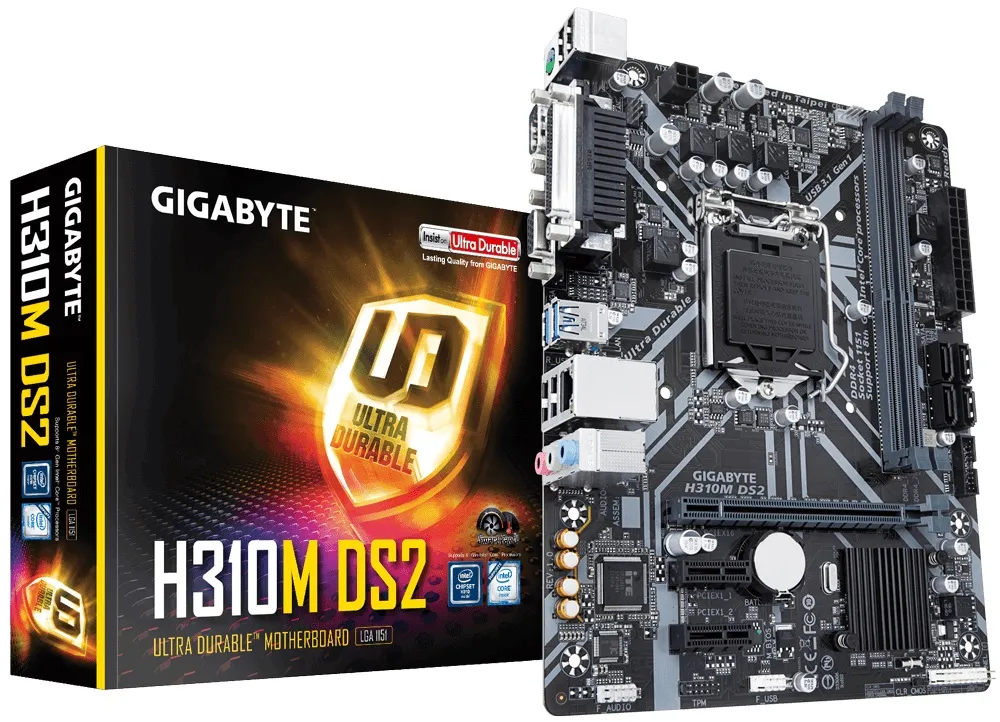 Bo mạch chủ Gigabyte H310M hỗ trợ các dòng CPU Intel thế hệ 8 và 9