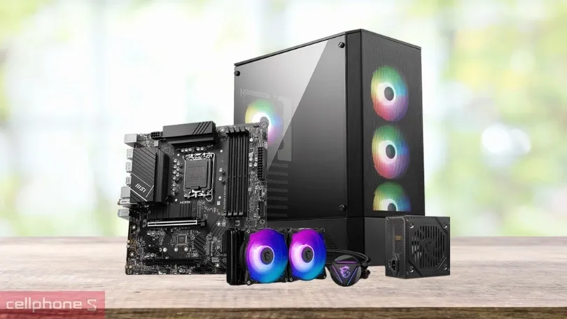 Góc nhìn nghiêng hiển thị các cổng kết nối I/O phía sau bao gồm cả chân cắm anten wifi