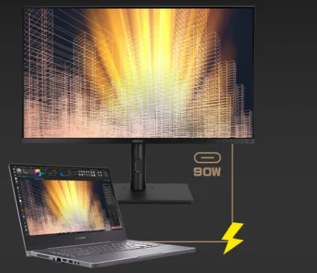 Hệ thống cổng kết nối đa dạng được bố trí khoa học phía sau màn hình ASUS ProArt