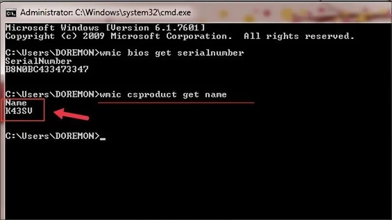 Kết quả trả về từ lệnh wmic là thông tin định danh duy nhất của dòng máy tính bạn đang sở hữu