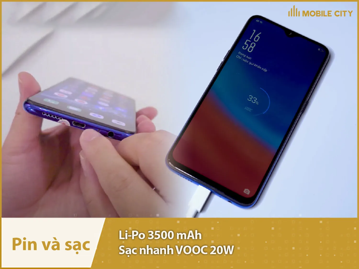 Ảnh chi tiết về khả năng sạc pin nhanh và thời lượng sử dụng thực tế