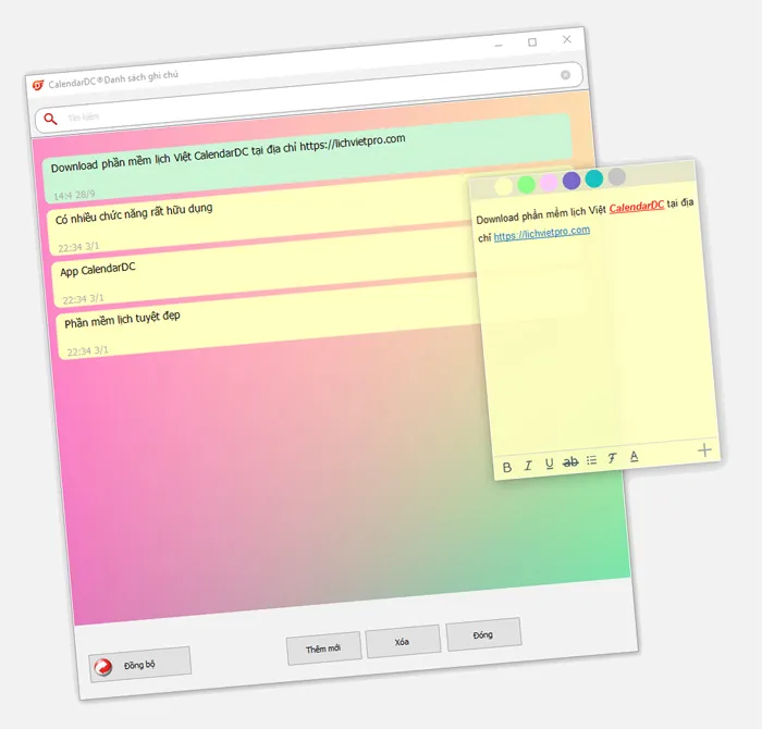 quáº£n lý và táº¡o các ghi chú