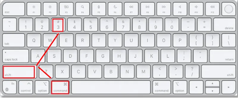 Tổ hợp phím Command Shift 3 trên bàn phím Macbook để chụp toàn màn hình