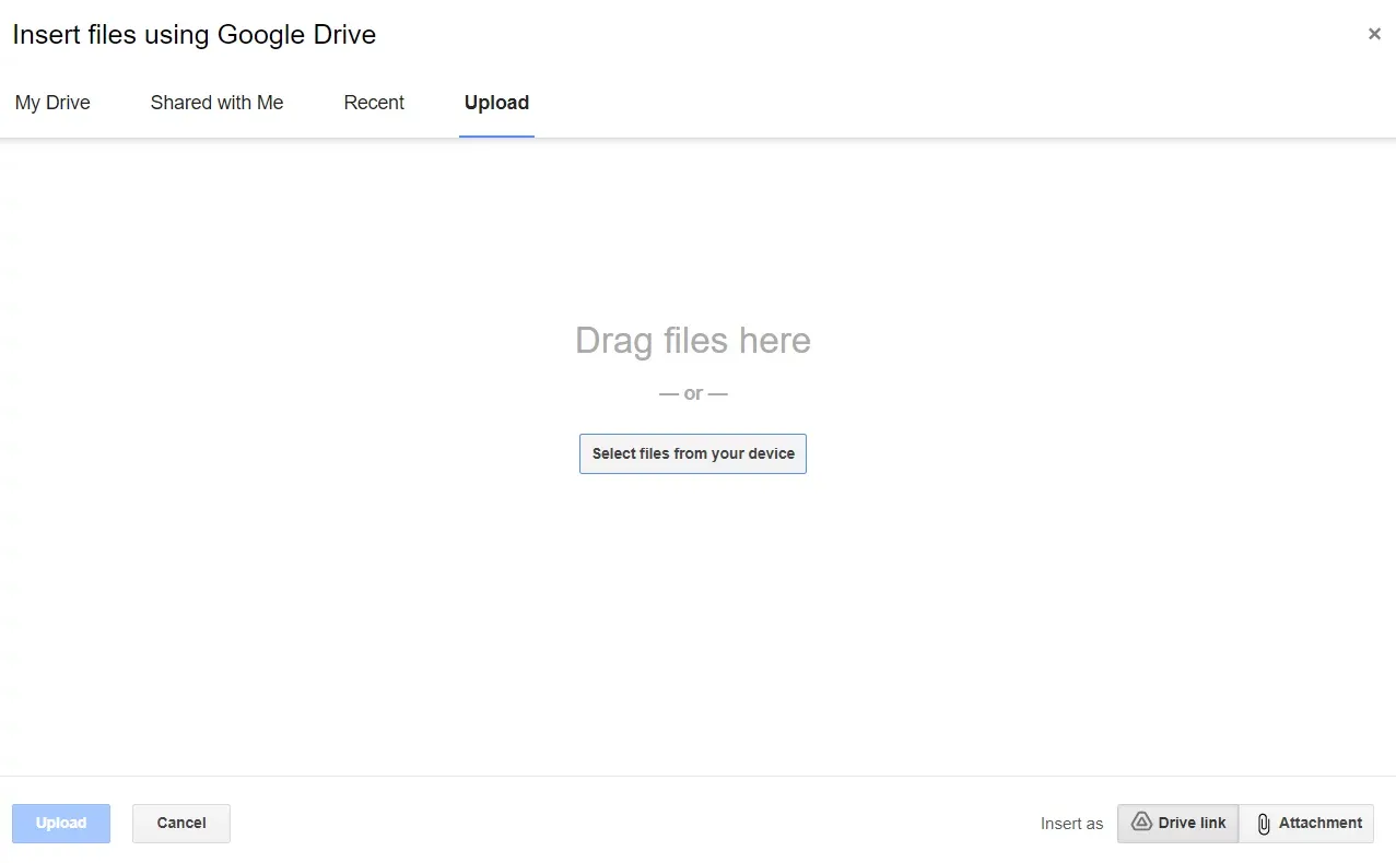 Giao diện tải file lên Google Drive từ máy tính