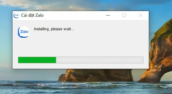 Giao diện cài đặt Zalo hiển thị tiến trình đang chạy