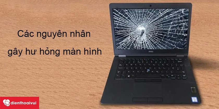 Phân tích các hư hỏng vật lý trên bề mặt màn hình laptop Dell gây ra tình trạng chảy mực và mất hiển thị