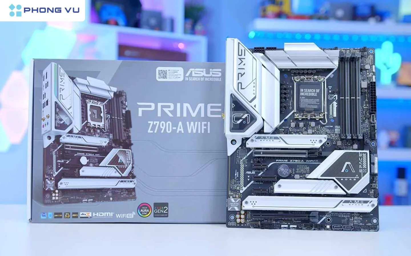 Mẫu mainboard Asus PRIME Z790-P WIFI-CSM với thiết kế hiện đại sáng bóng