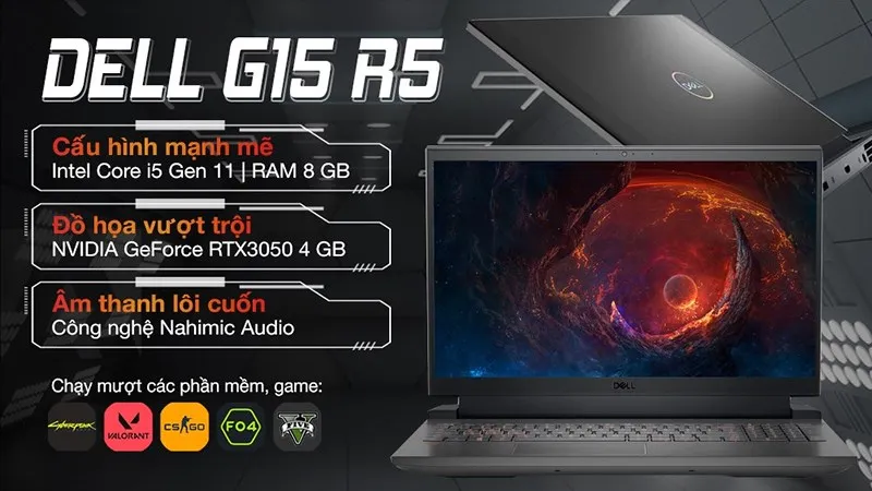 Các tính năng nổi bật trên laptop Dell Gaming G15 giúp tối ưu trải nghiệm