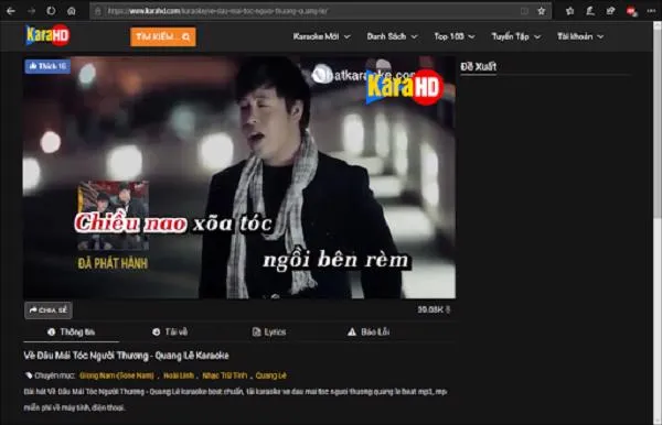 Chất lượng video sắc nét trên website Karahd mang đến trải nghiệm thị giác đỉnh cao