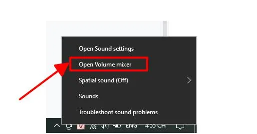Biểu tượng loa trên thanh Taskbar của Windows, nơi có thể điều chỉnh âm thanh nhanh chóng
