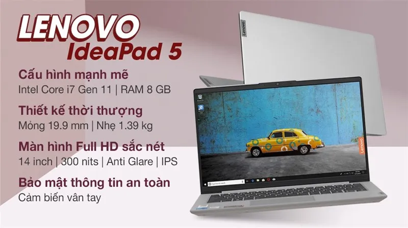 Màn hình hiển thị rực rỡ sắc màu của Lenovo IdeaPad 5 phiên bản chip i7