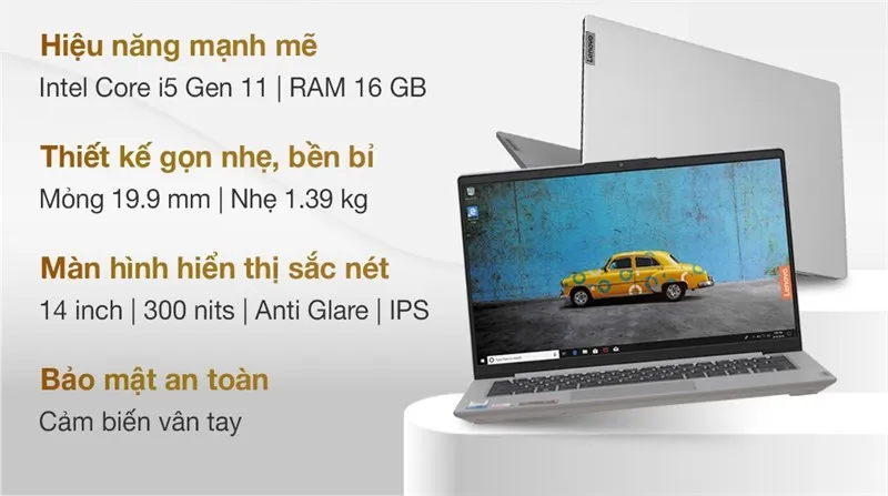 Chi tiết mặt A của Lenovo IdeaPad 5 14ITL05 với logo thương hiệu tinh tế